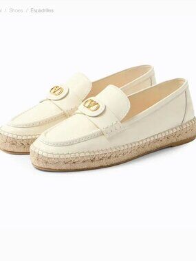 VALENTINO GARAVANI V-Logo Espadrille Loafers in Ivory - Size 40, 10-9.5 US